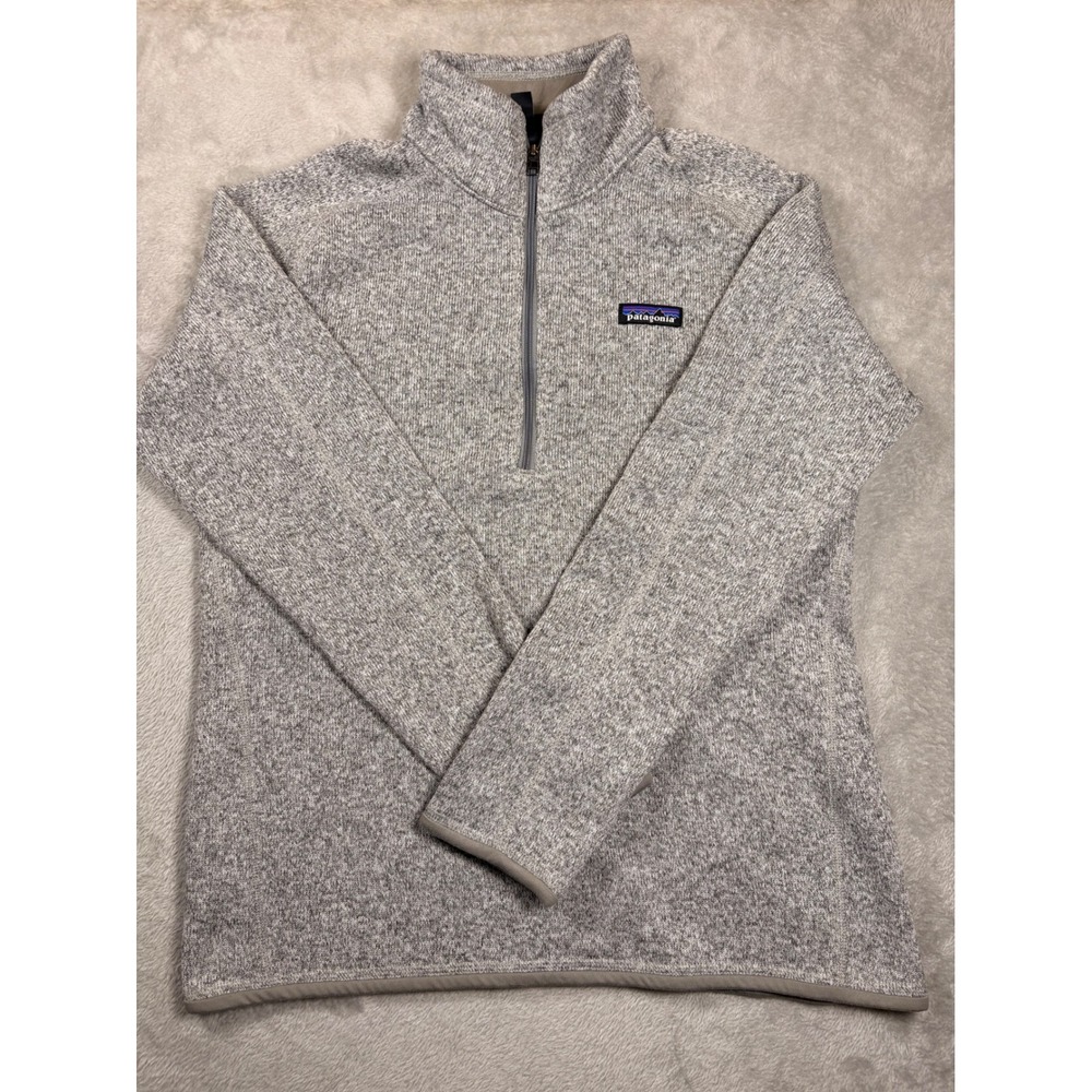 Patagonia Better Sweater Womens Large 1/4 Zip Fleece Pullover Gray Heather